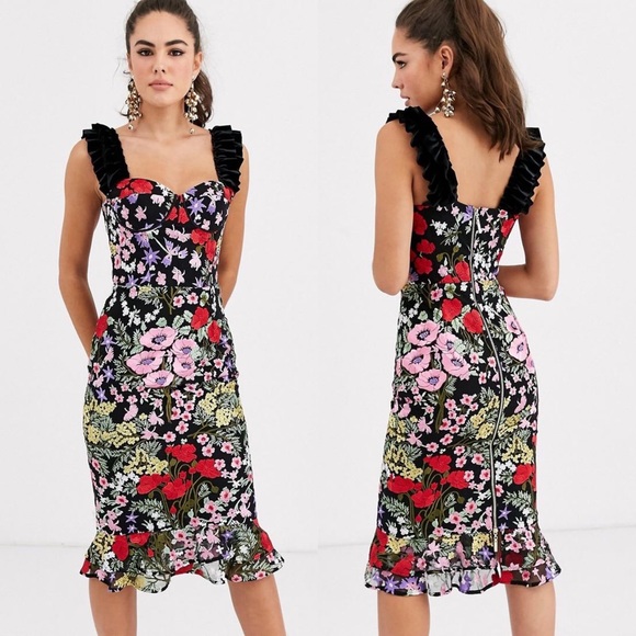 Bronx and Banco Alicia Flora Midi Dress - Picture 1 of 12